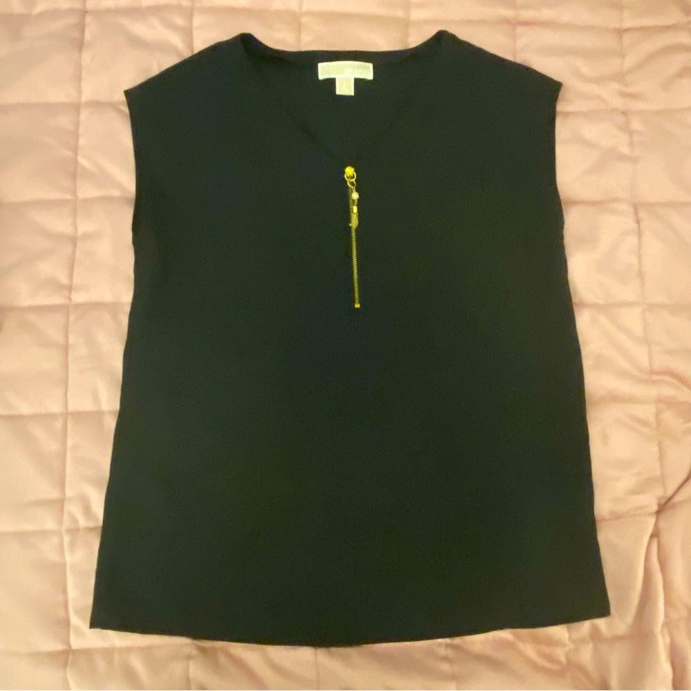 Michael Kors Black Zippered Tank size S
